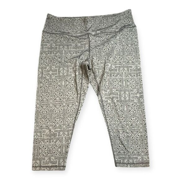 PRANA Women’s Black White Geometric Print Pillar Capri Legging Size XL - Picture 1 of 4
